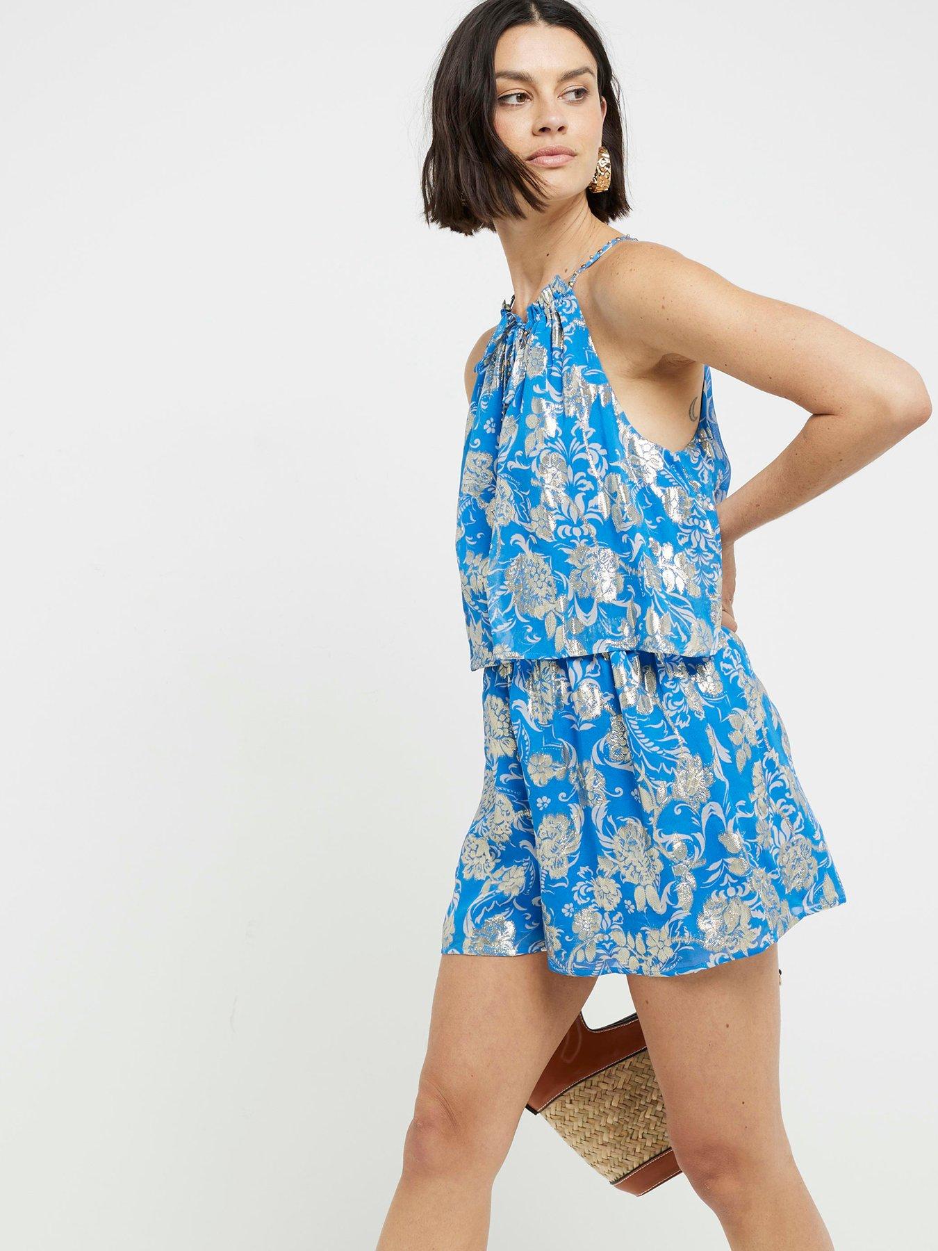 River island white tiered playsuit clearance