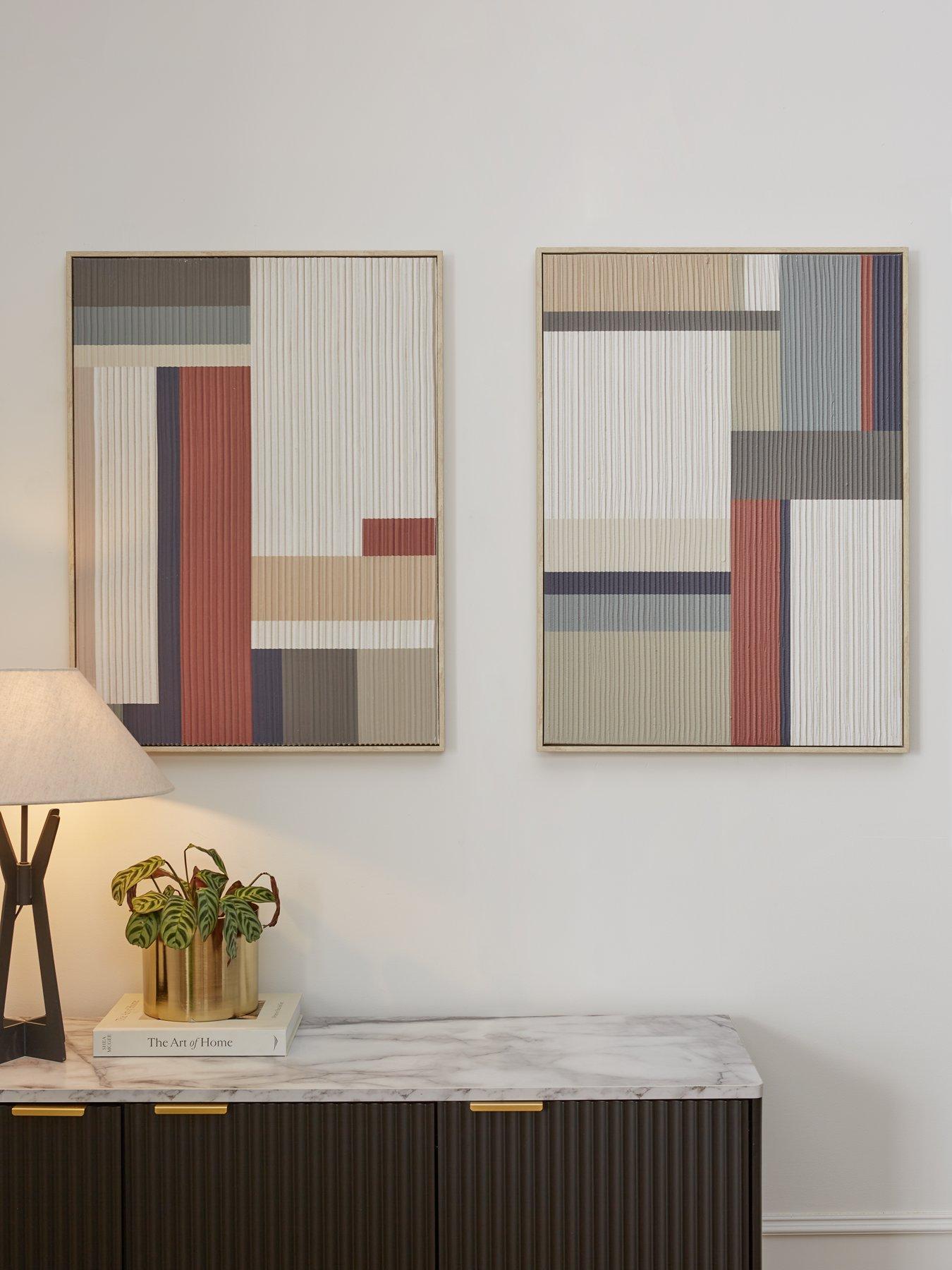 Product photograph of Very Home Set Of 2 Abstract Canvas from very.co.uk