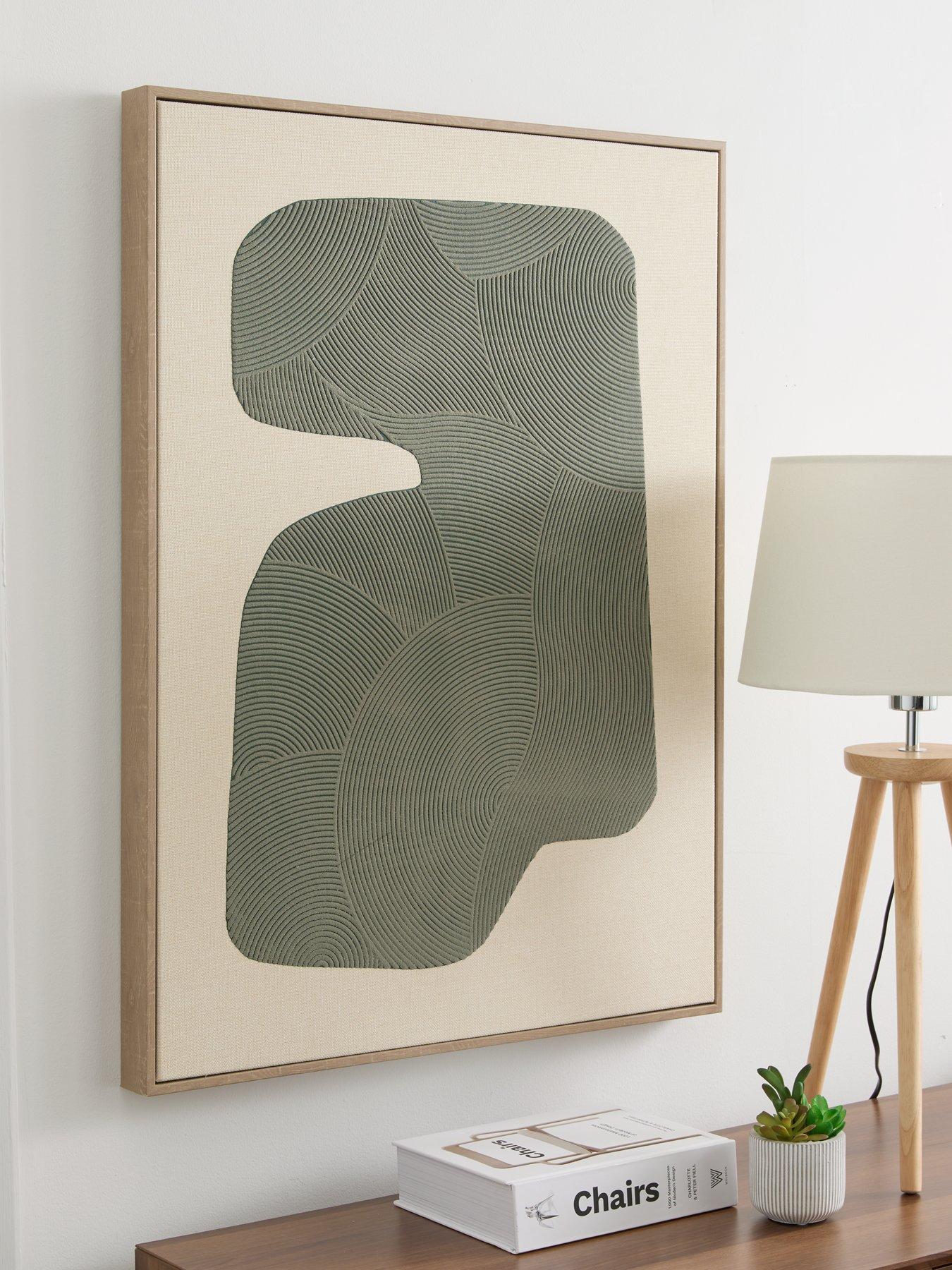 undefined Green Abstract Canvas 80x60cm