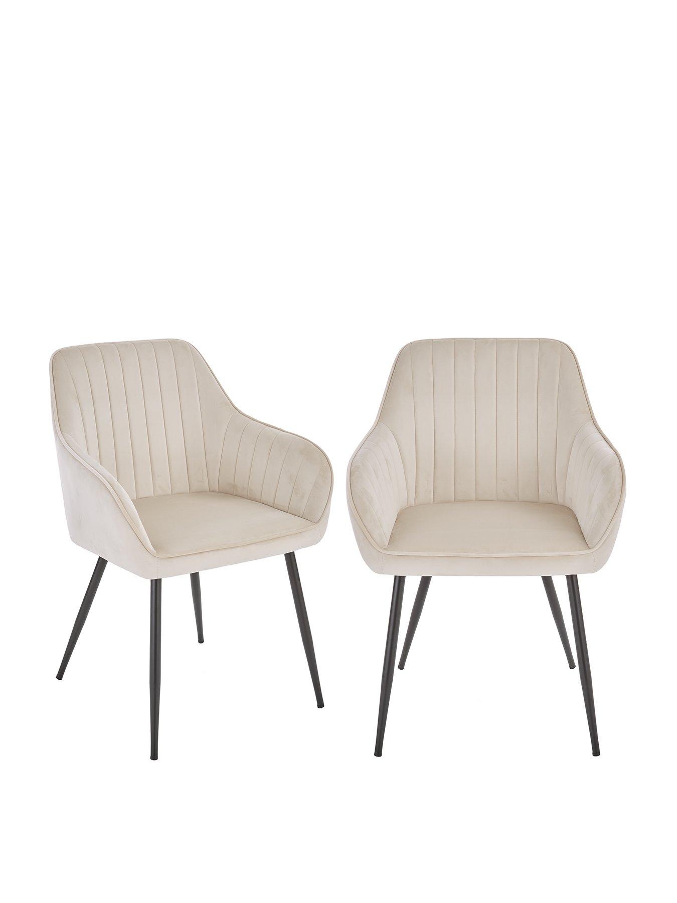 Image 2 of 7 of Very Home Alisha Pair of Fabric&nbsp;Dining Chairs - Natural&nbsp;- FSC&reg; Certified