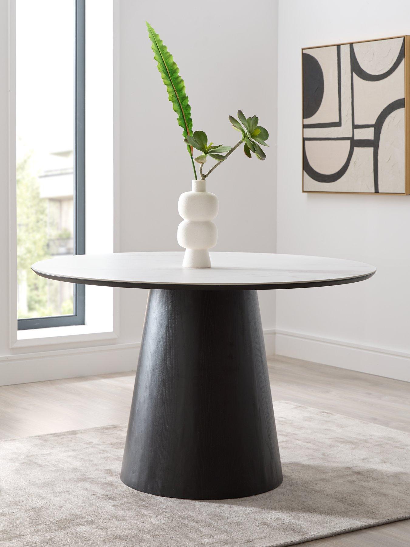 undefined Nordic 120 cm Ceramic Dining Table - White/Black - FSC® Certified