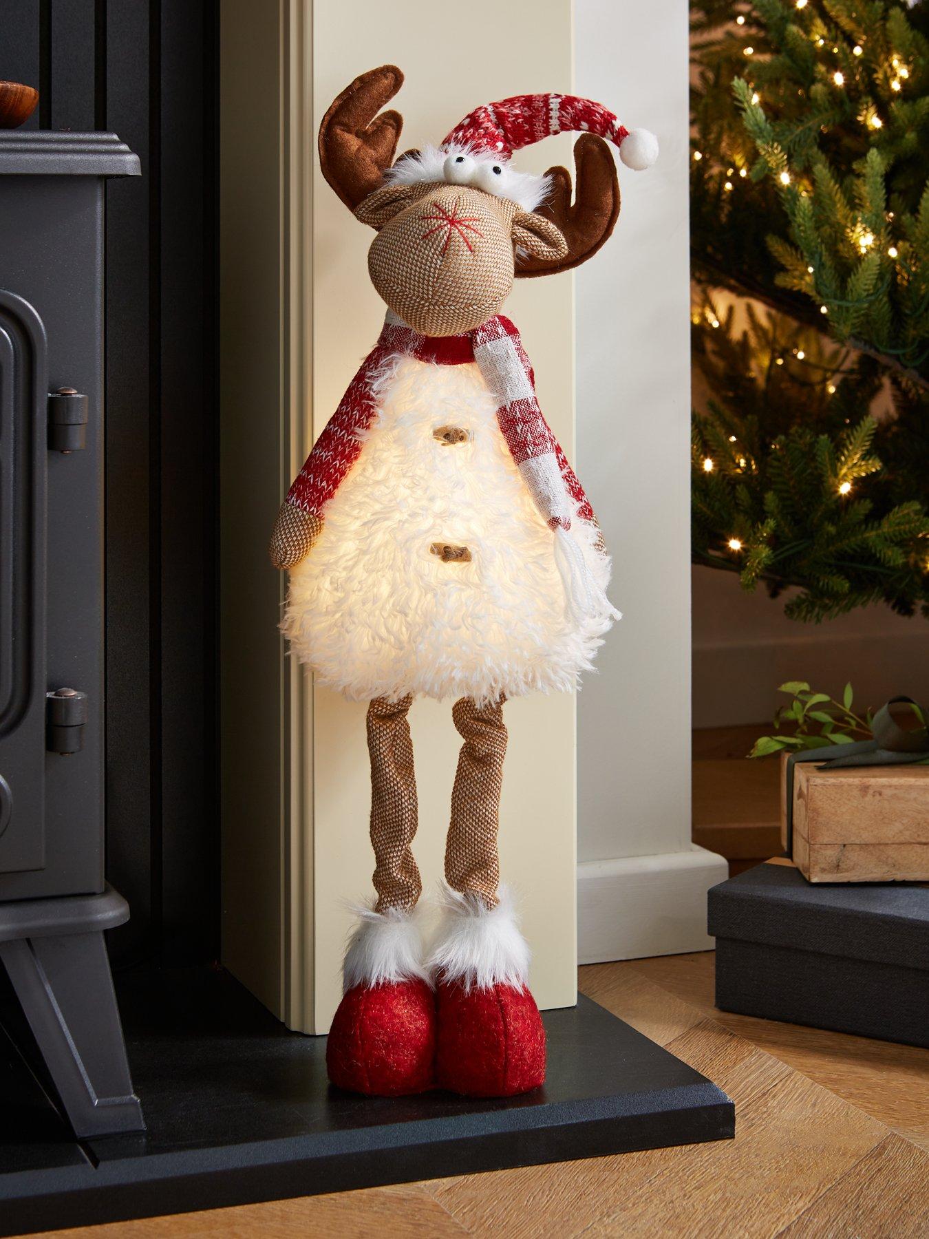 Image 1 of 5 of Very Home 26 inch&nbsp;Standing Reindeer with Light Up Tummy Christmas Decoration