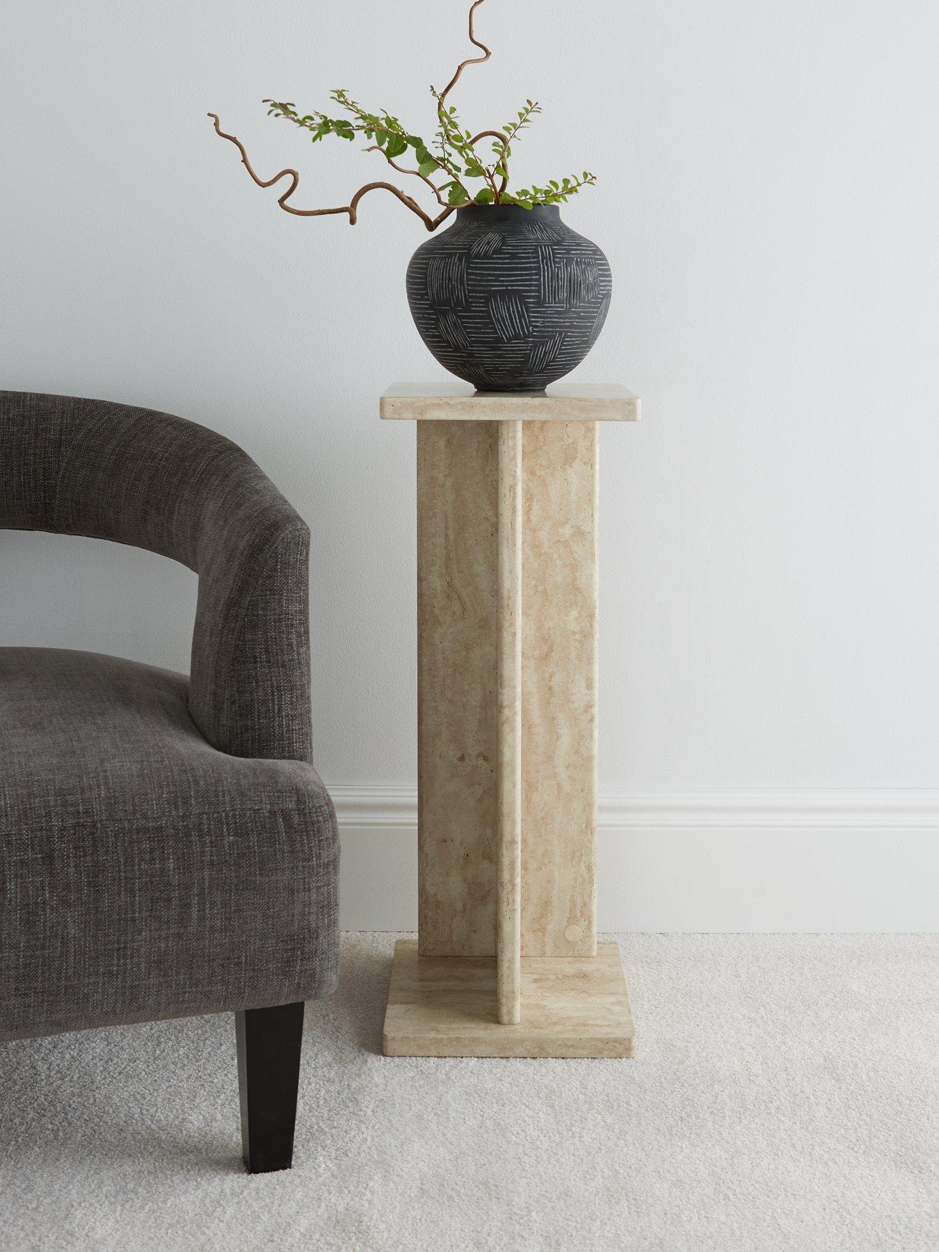 The Very Collection Bloc Stone Effect Pedestal Table - FSC® Certified