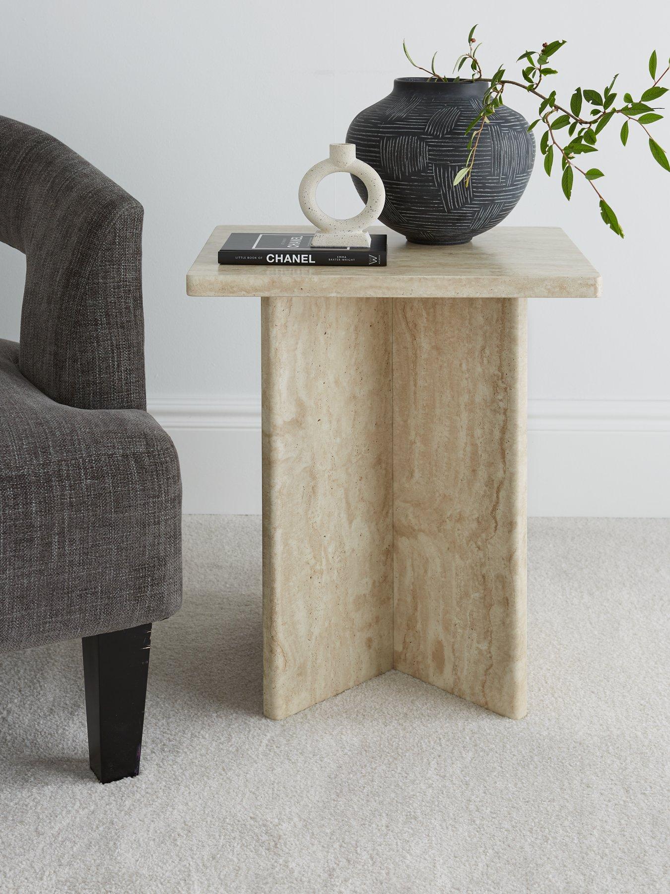 Product photograph of Very Home Bloc Stone Effect Side Table - Fsc Reg Certified from very.co.uk