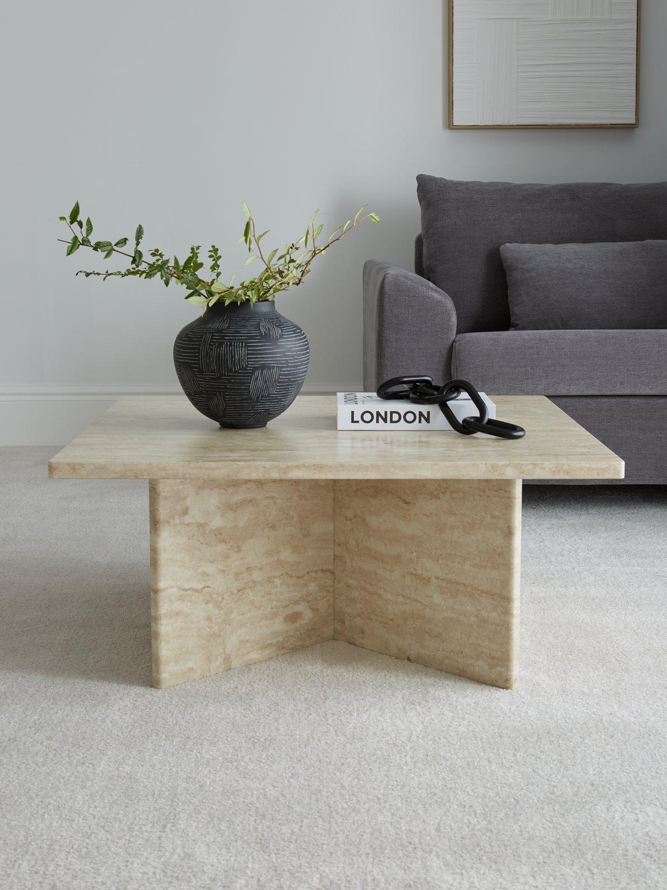 Product photograph of Very Home Bloc Stone Effect Coffee Table - Fsc Reg Certified from very.co.uk