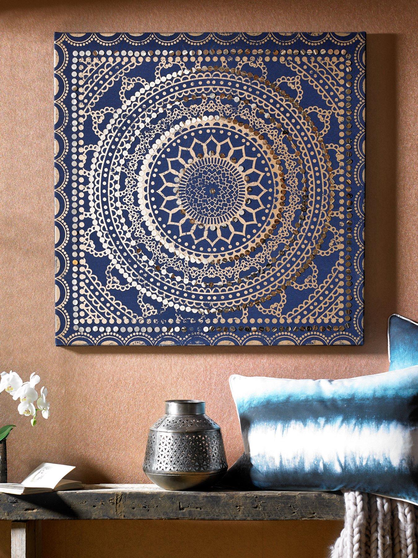 undefined Embellished Ink Print on Fabric Wall Art
