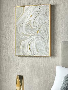 Product photograph of Art For The Home Marble Luxe Metallic Foil Embellished Framed Canvas from very.co.uk