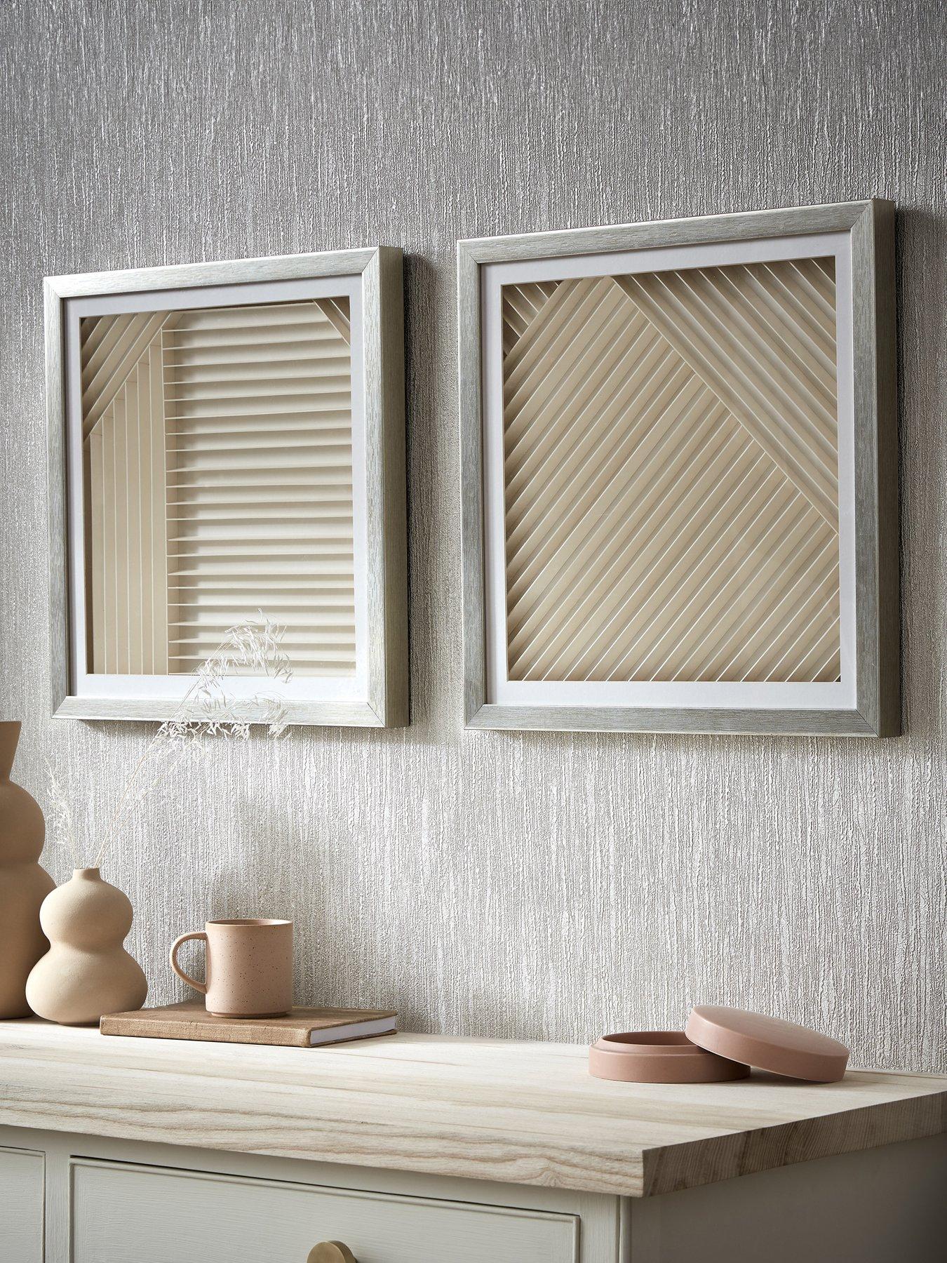 Product photograph of Art For The Home Linear Luxe Set Of 2 Framed Art from very.co.uk