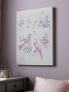 Product photograph of Art For The Home Elegant Songbird Canvas With Metallic Foil A Amp Glitter from very.co.uk