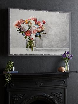 Product photograph of Art For The Home Bouquet Blooms Canvas With Stitching Embellishment from very.co.uk
