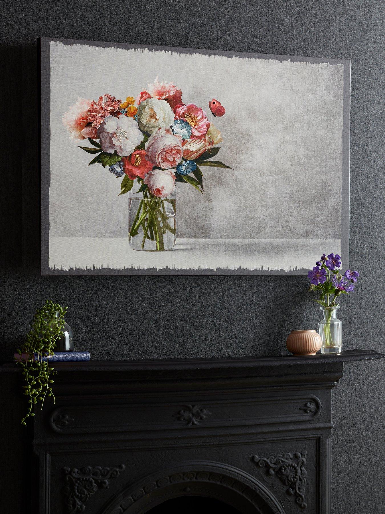 undefined Bouquet Blooms Canvas With Stitching Embellishment