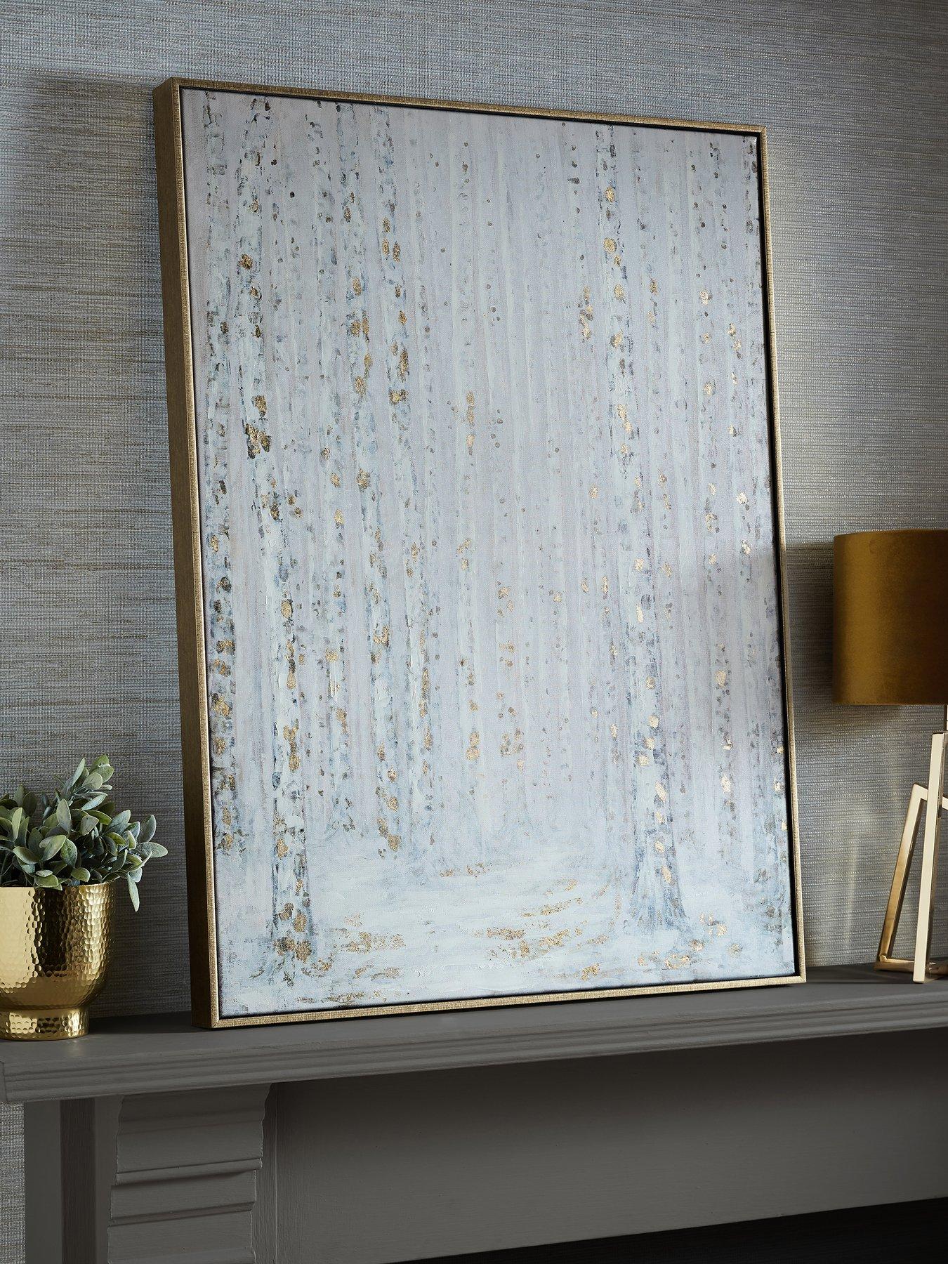 Product photograph of Art For The Home Beautiful Birch Trees Framed Canvas With Handpaint Detail from very.co.uk