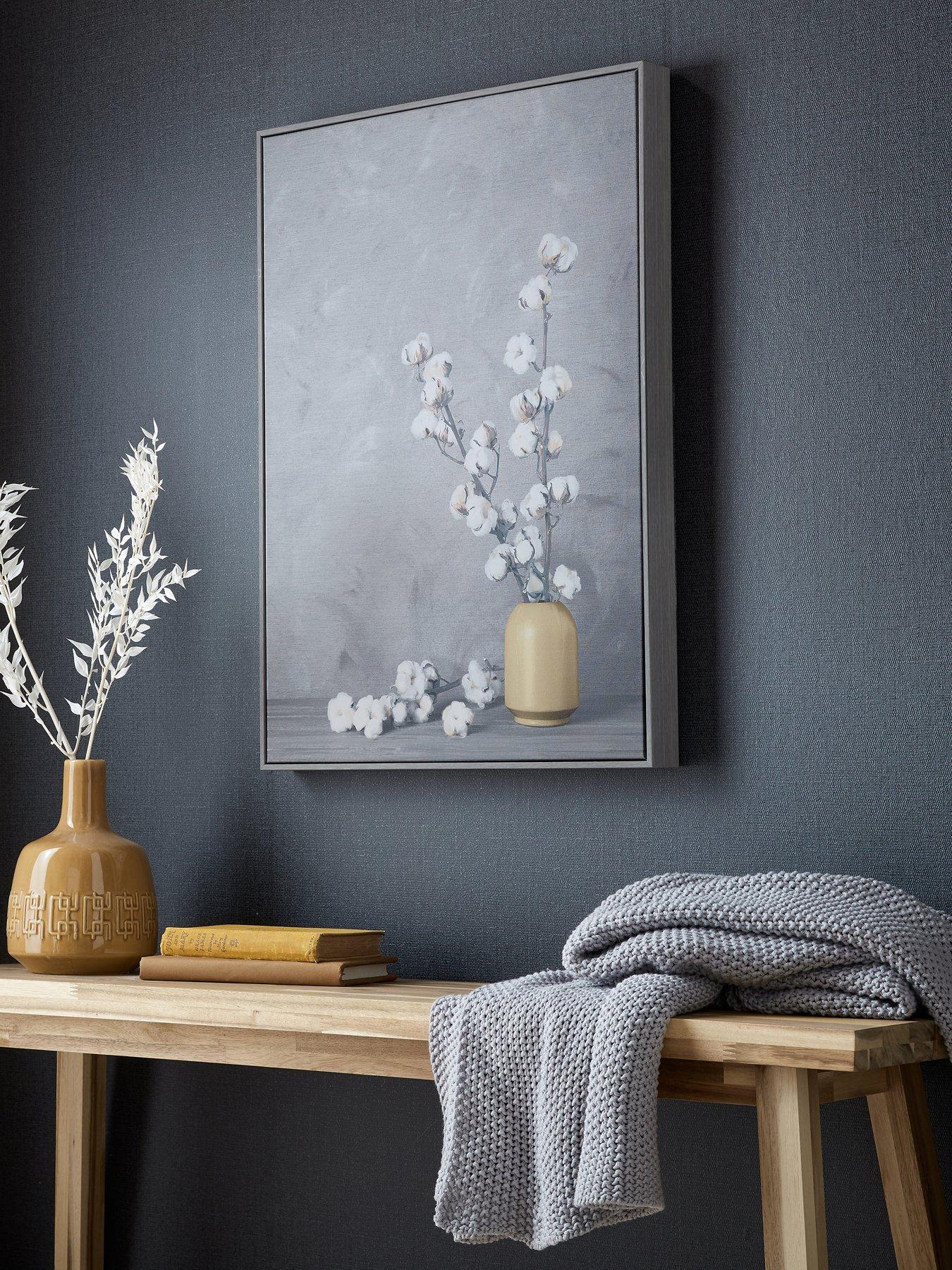 undefined Cotton Flower Sprigs Framed Canvas