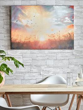 Product photograph of Art For The Home Serene Sunset Meadow Canvas from very.co.uk