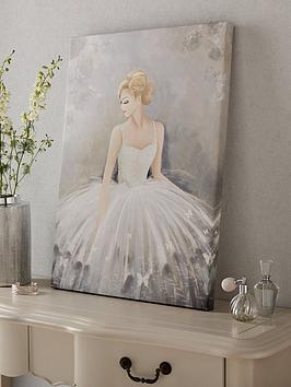 Product photograph of Art For The Home Beautiful Ballerina Canvas With Glitter Embellishment from very.co.uk