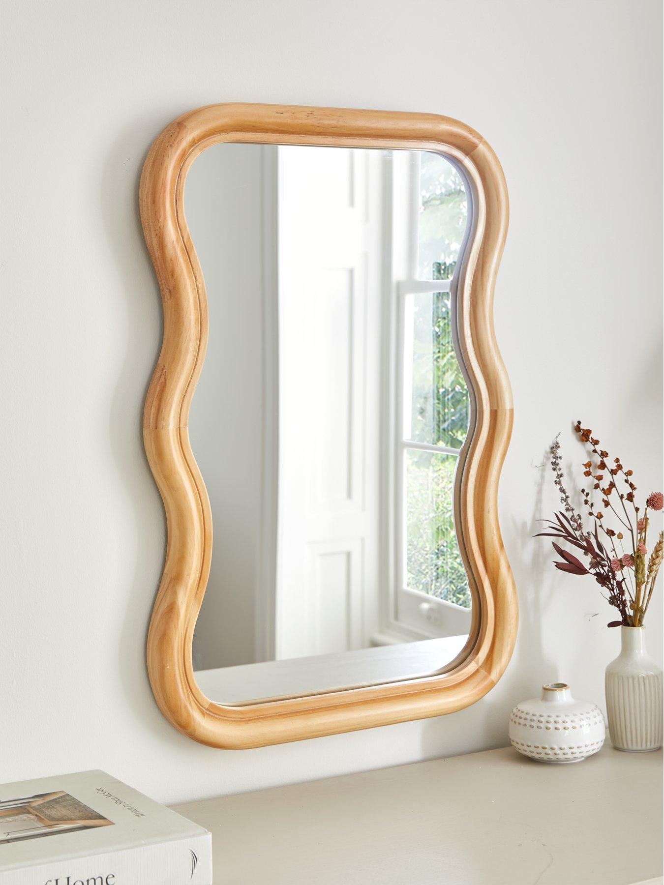 Product photograph of Very Home Wiggle Wooden Mirror 60x40cm from very.co.uk