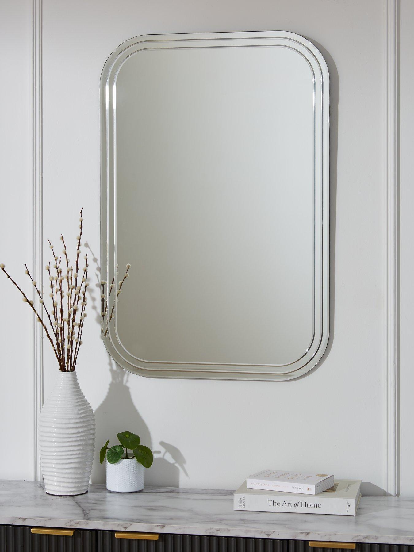 Product photograph of Very Home Rectangle Beveled Mirror 90x60cm from very.co.uk