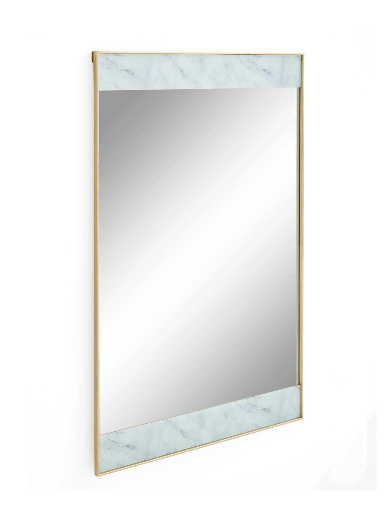 Image 3 of 5 of The Very Collection Marble/Brass Wall Mirror 91x61cm