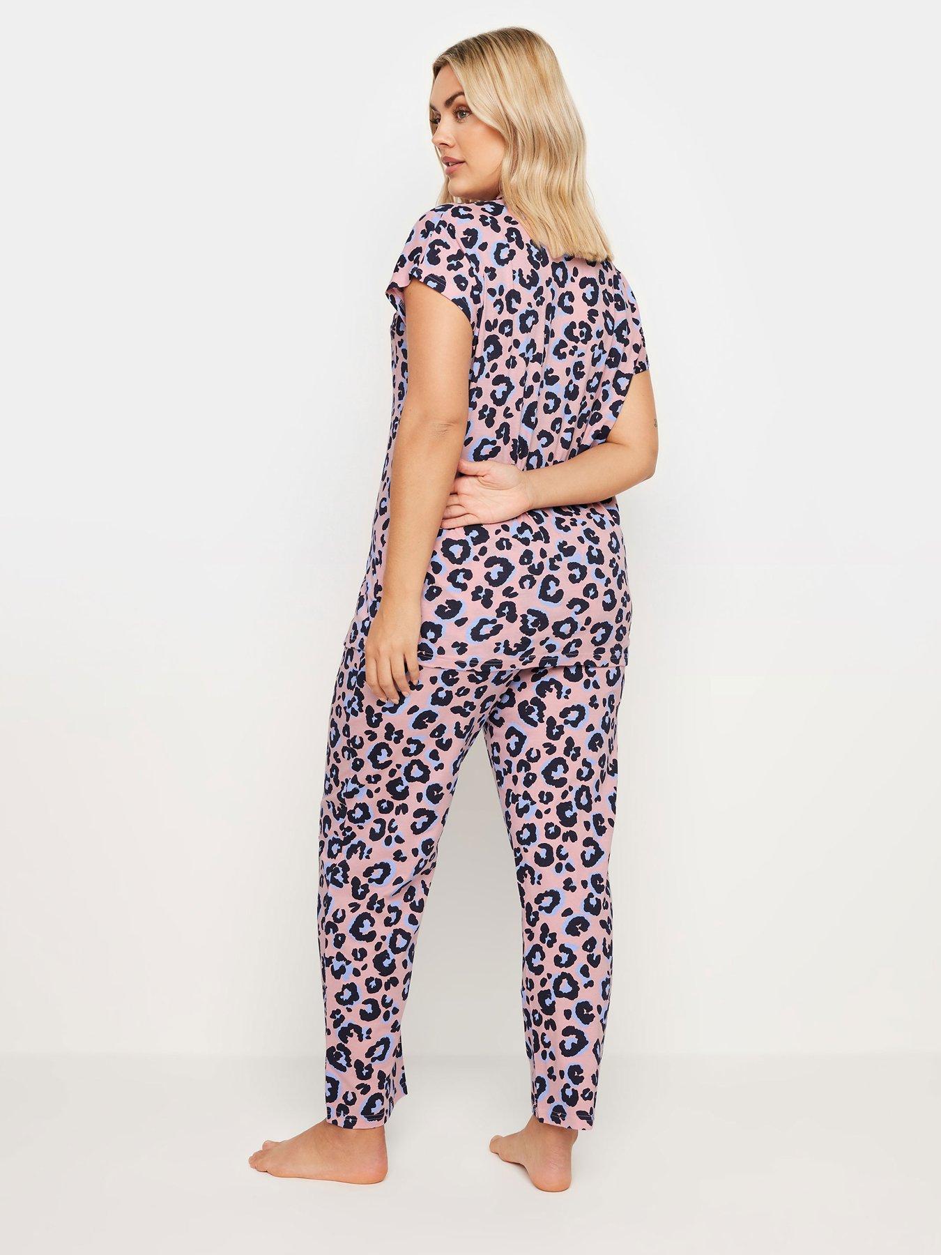 Image 2 of 4 of Yours Curve Bright Animal Button Through Pj Set