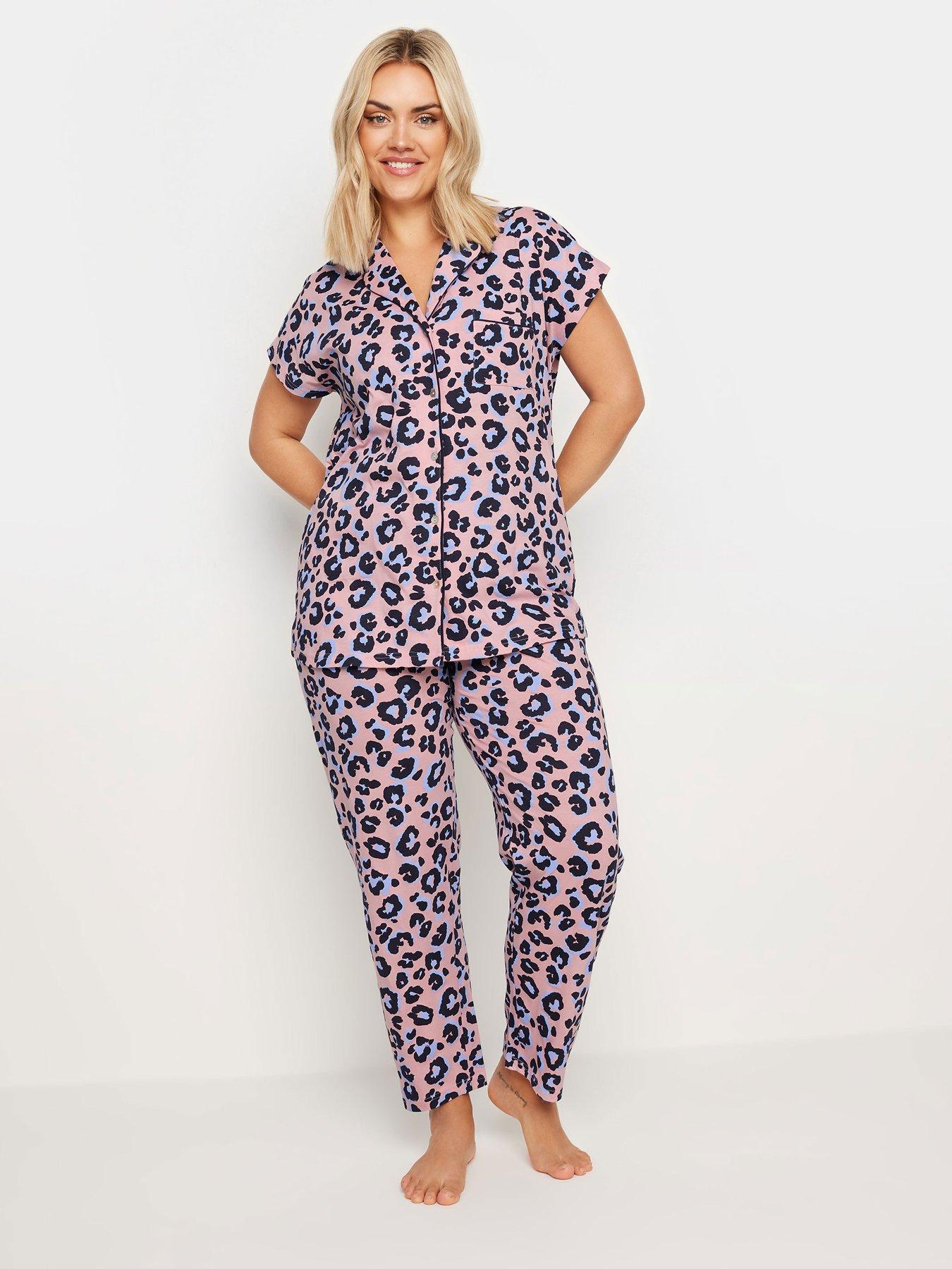 Image 3 of 4 of Yours Curve Bright Animal Button Through Pj Set