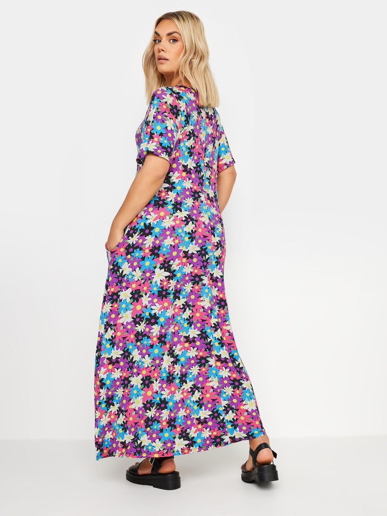 Yours Pleat Front Maxi Dress (Curve) - Multi | Very