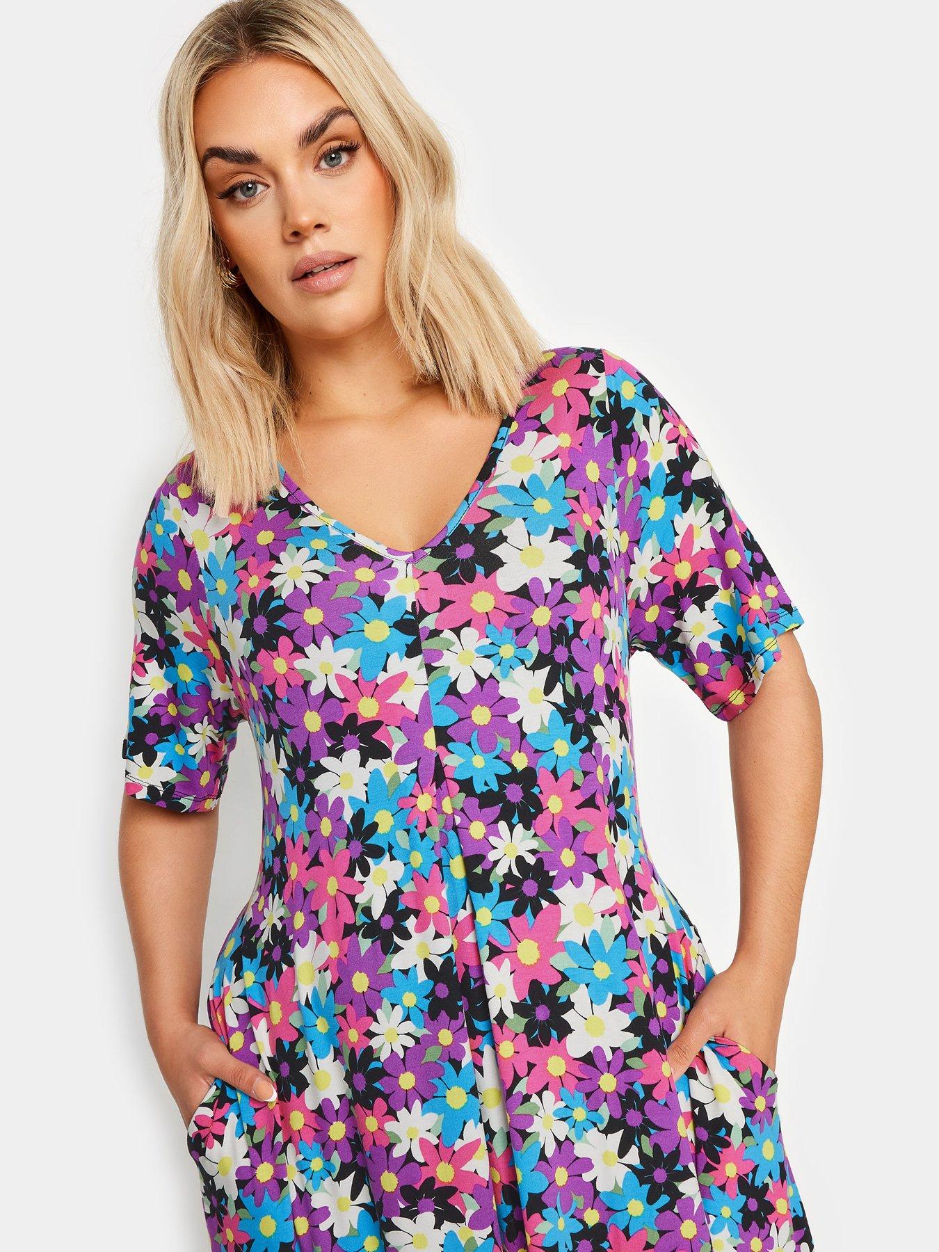 Yours Pleat Front Maxi Dress (Curve) - Multi | Very