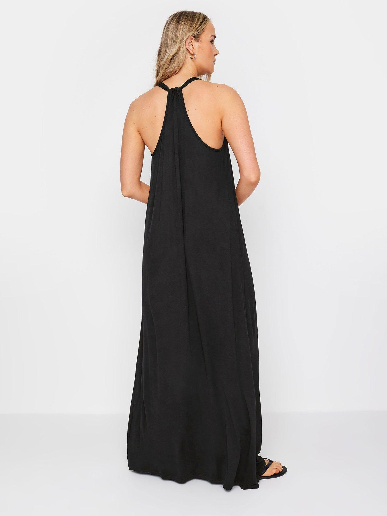 Tall Black Racer Back Maxi Dress
