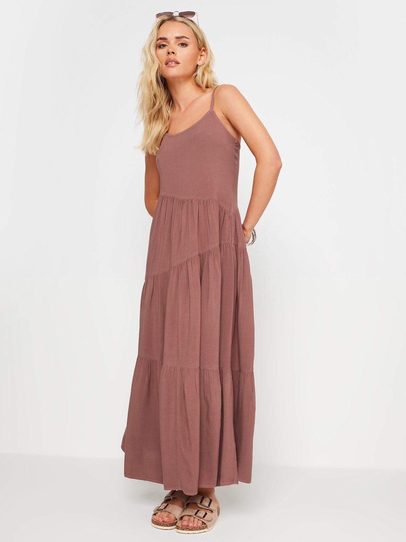 PixieGirl Petite Rust Asymmetric Tie Maxi Dress Red Very