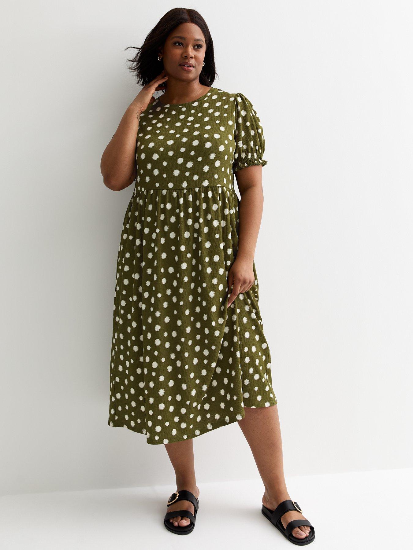 Khaki green dress new look store