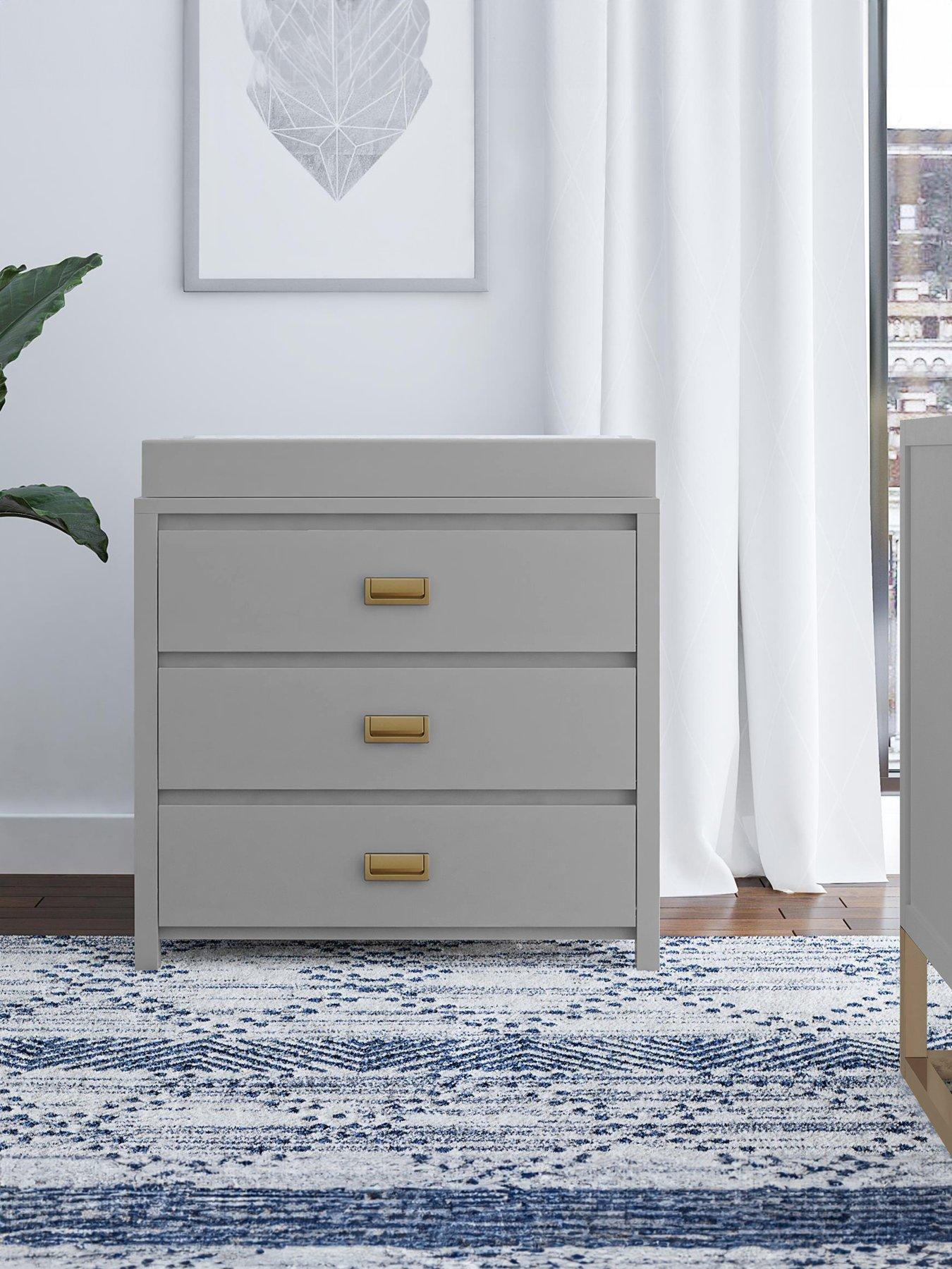 Little Seeds Monarch Hill Haven 3 Drawer Nursery Changing Dresser Grey Gold Very