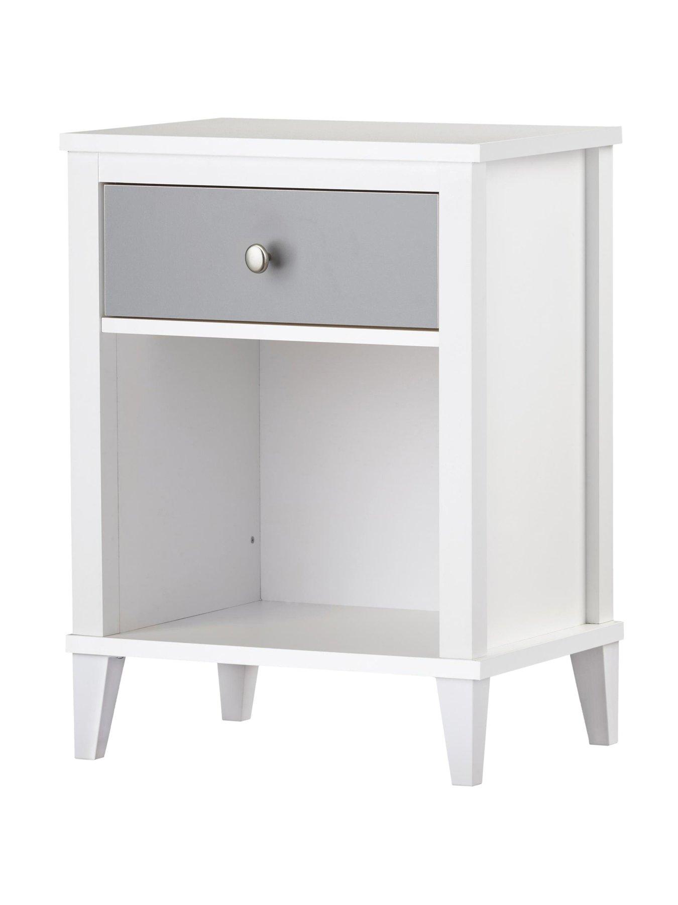 Product photograph of Little Seeds Monarch Hill Poppy Nursery Nightstand - White Grey from very.co.uk