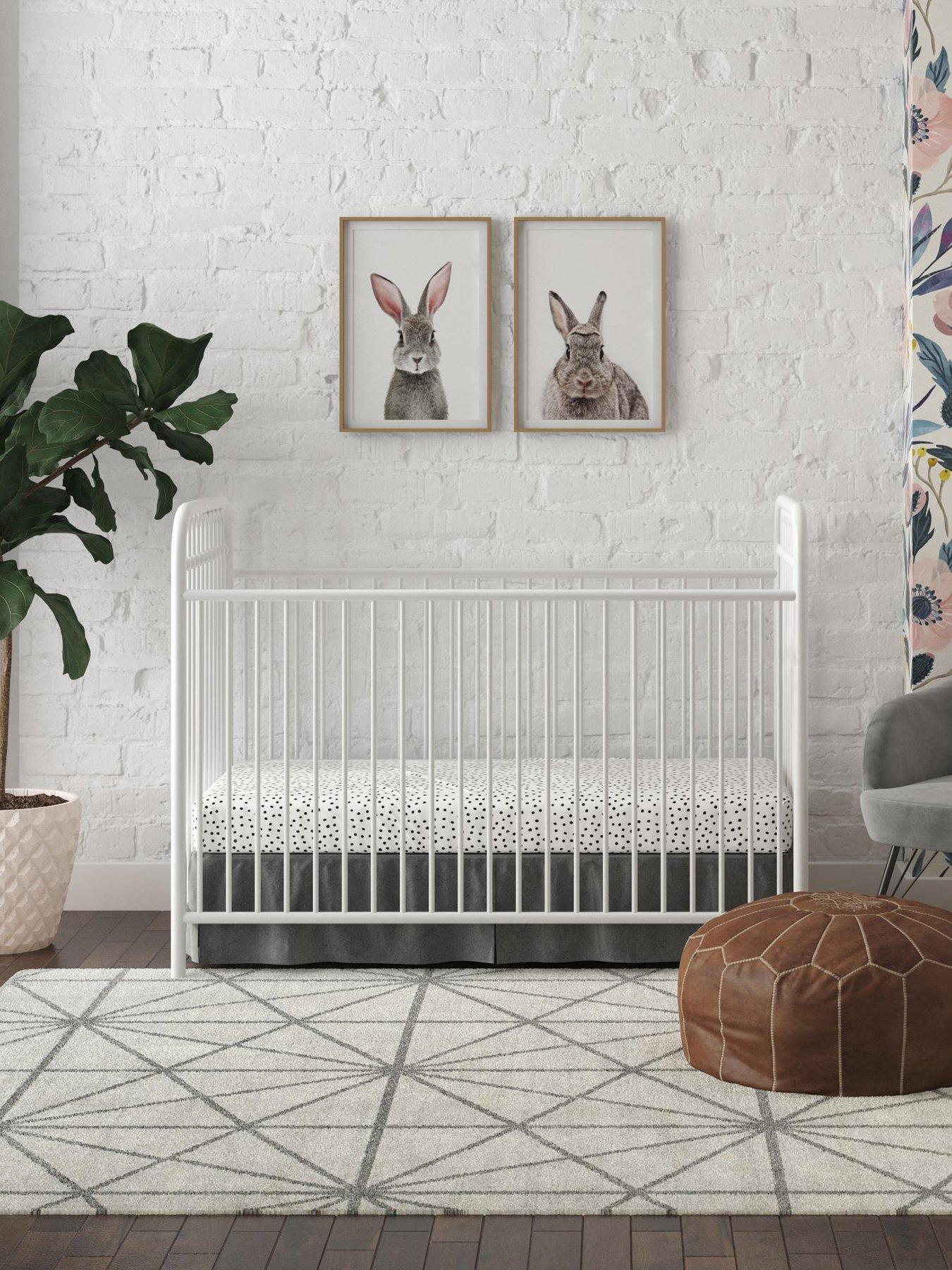 Product photograph of Little Seeds Monarch Hill Ivy Metal Baby Crib - Off White from very.co.uk