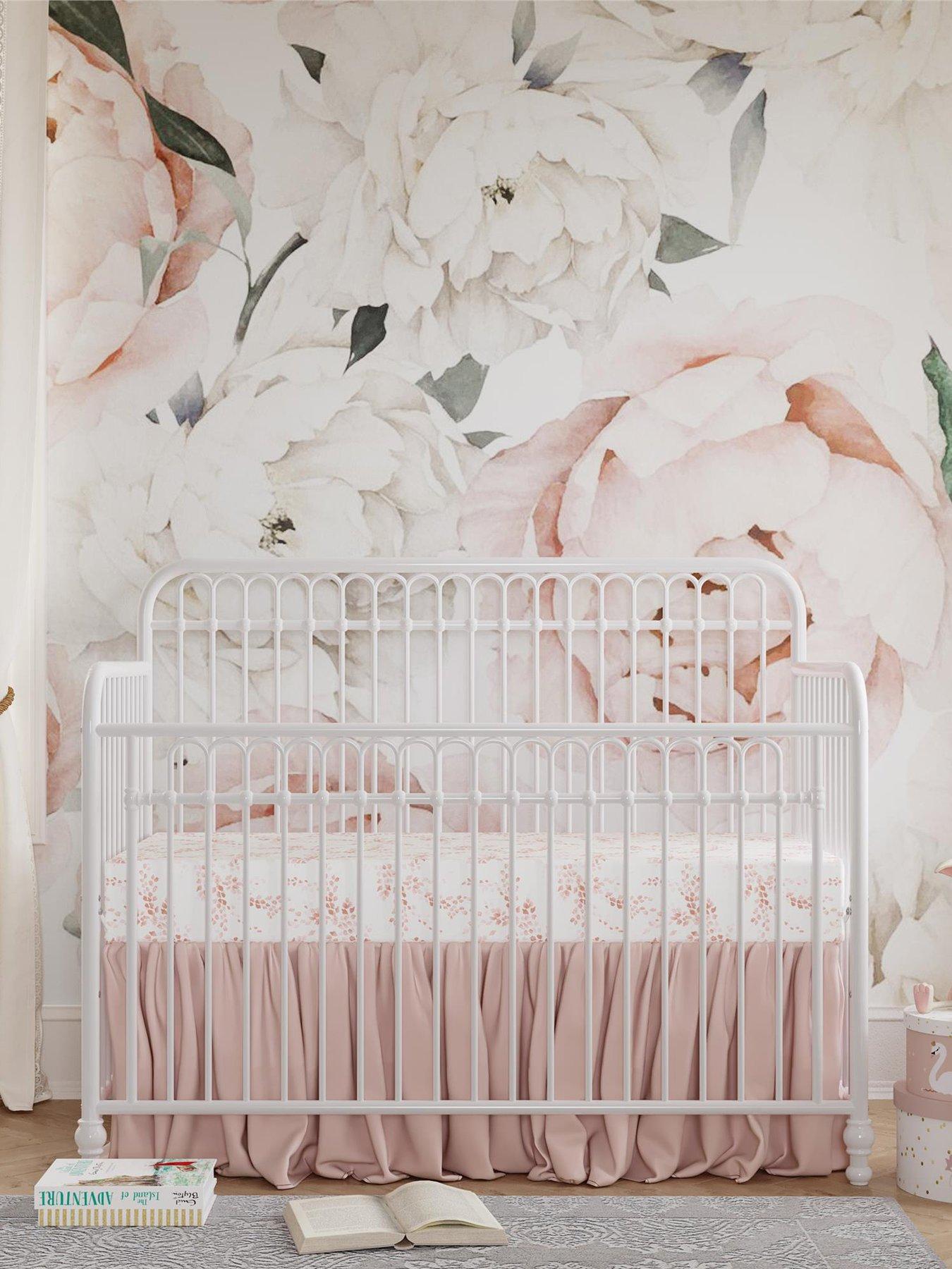 Product photograph of Little Seeds Monarch Hill Ivy 3-in-1 Convertible Metal Crib - Off White from very.co.uk