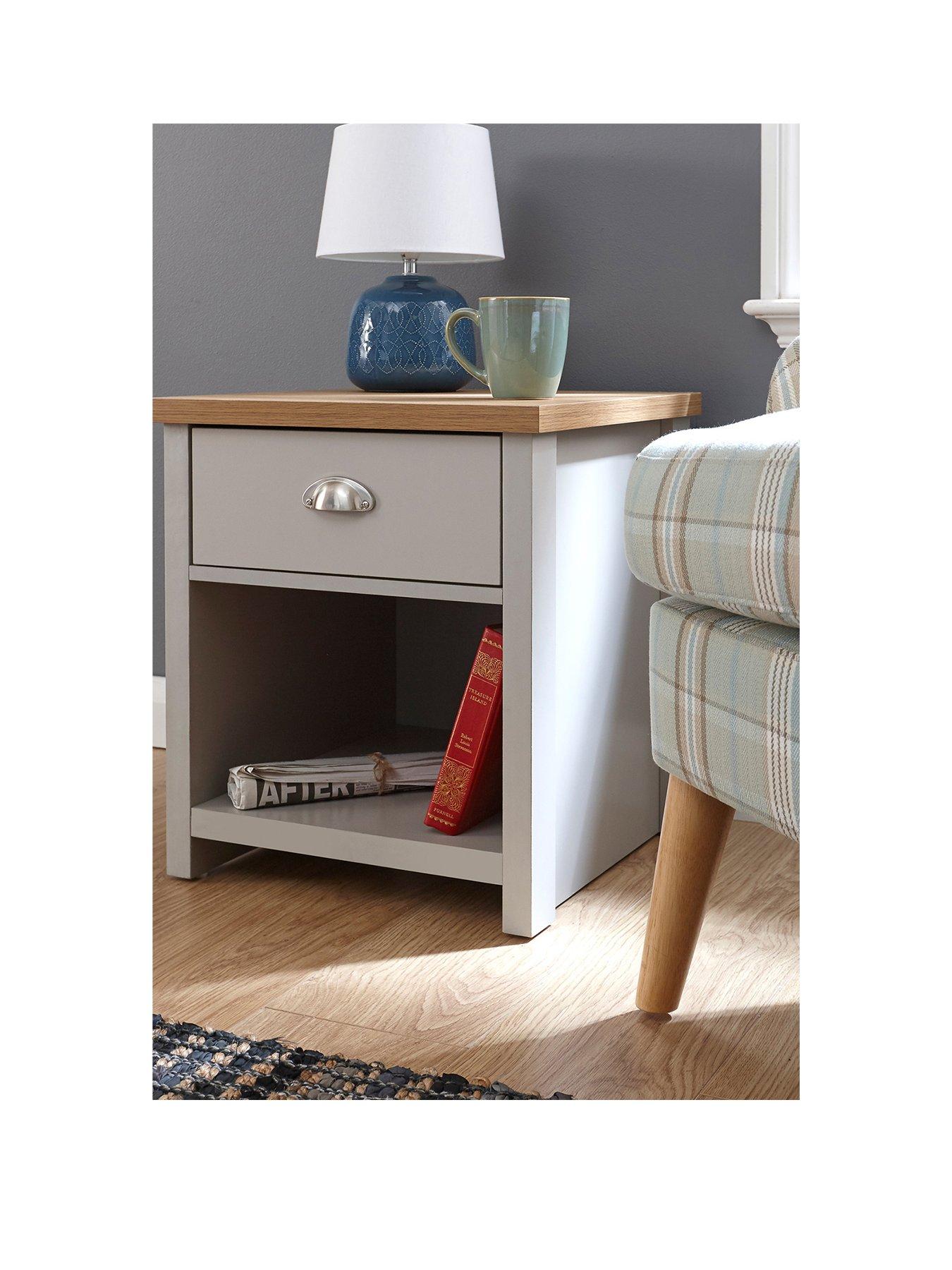 Image 3 of 6 of GFW Lancaster Lamp Table - Grey/Oak
