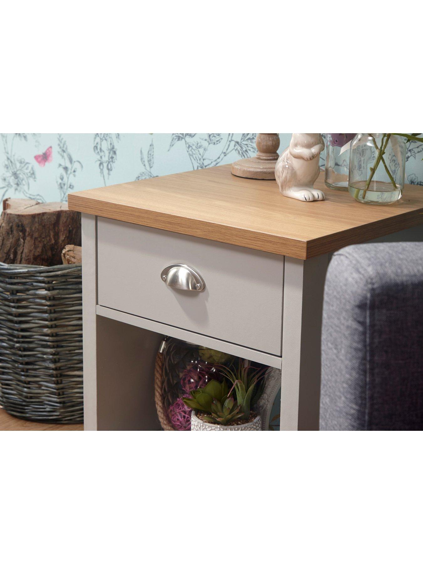 Image 4 of 6 of GFW Lancaster Lamp Table - Grey/Oak