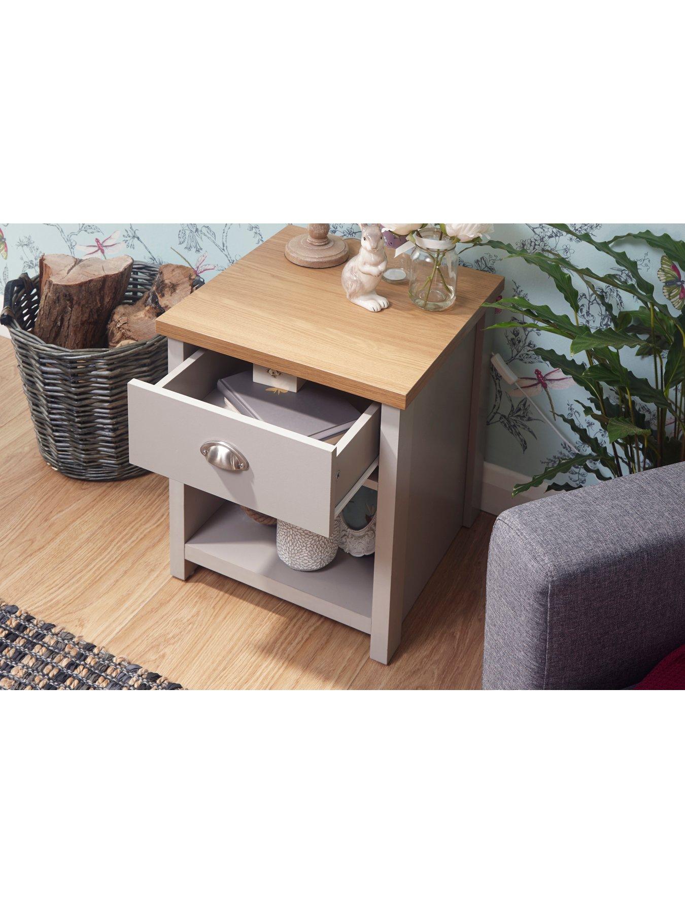Image 5 of 6 of GFW Lancaster Lamp Table - Grey/Oak