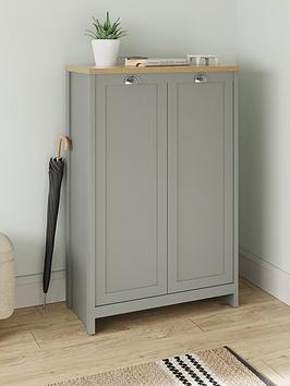 Product photograph of Gfw Lancaster 2 Door Shoe Cabinet - Grey - Fsc Reg Certified from very.co.uk