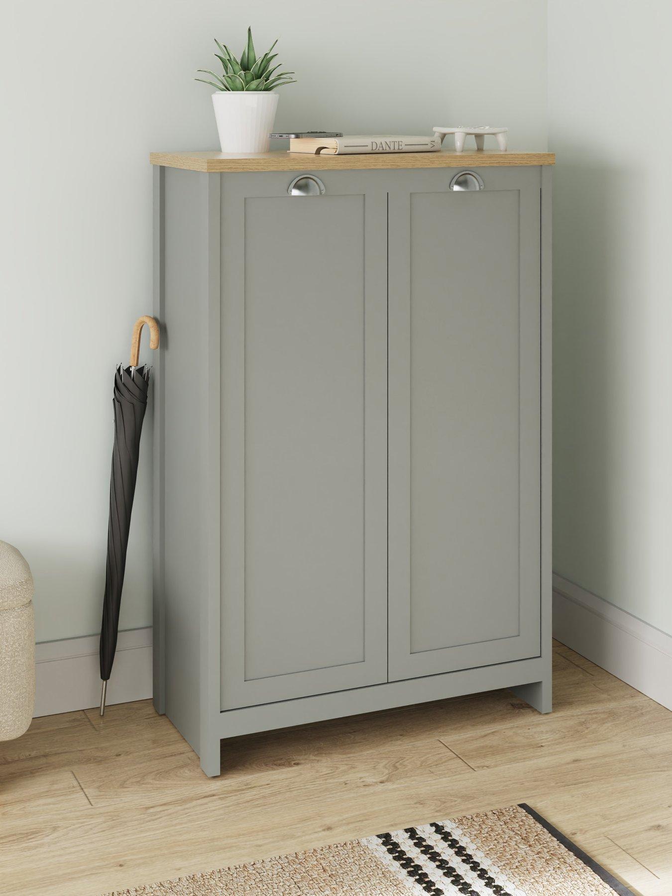Image 1 of 6 of GFW Lancaster 2 Door Shoe Cabinet&nbsp;- Grey -&nbsp;FSC&reg; Certified