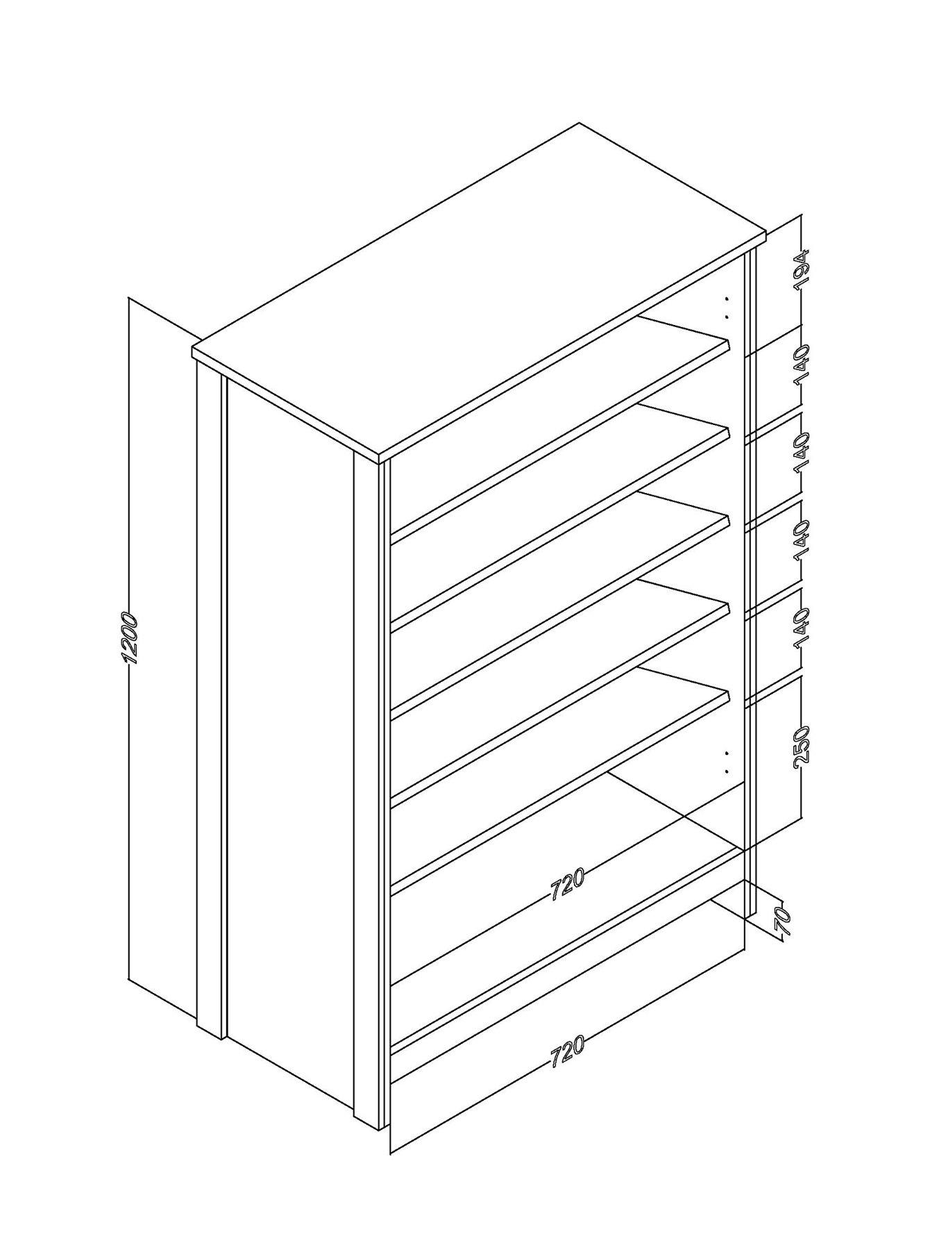 Image 6 of 6 of GFW Lancaster 2 Door Shoe Cabinet&nbsp;- Grey -&nbsp;FSC&reg; Certified