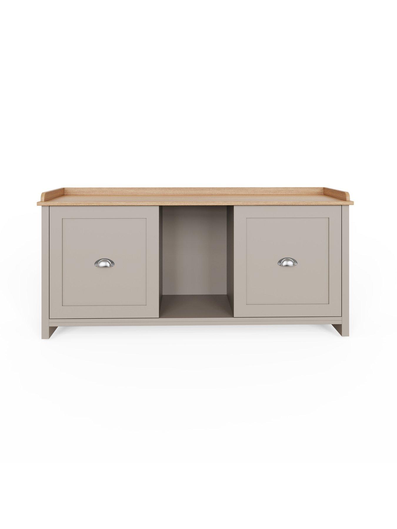 GFW Lancaster 2 Door Shoe Bench - Grey - FSC® Certified | Very