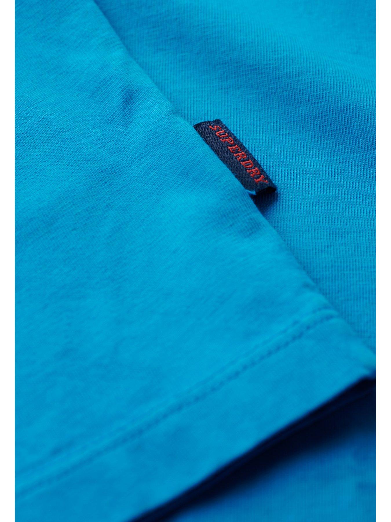 Superdry Essential Embroidered Logo Neon T-shirt - Bright Blue | Very.co.uk