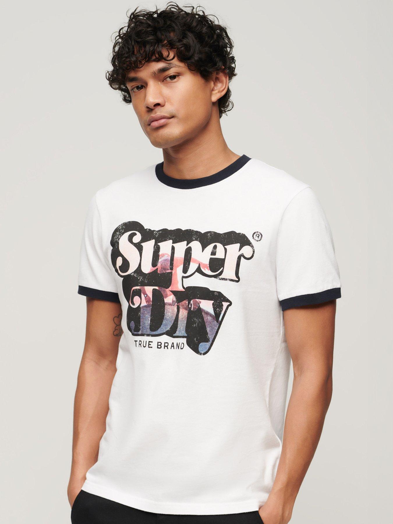 Superdry Photographic Infill Logo Ringer T-Shirt - White