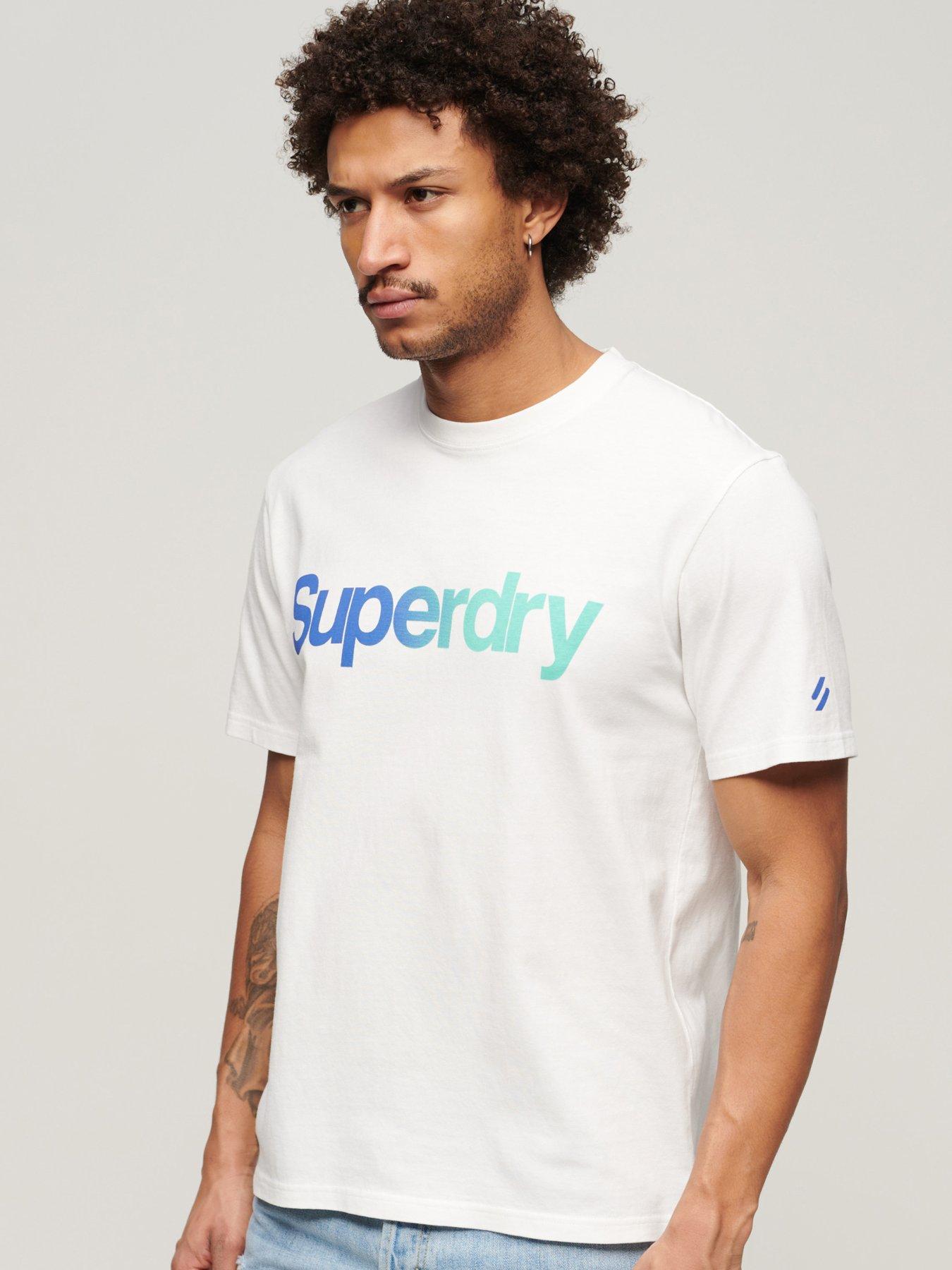 Superdry Core Ombre Logo Loose Fit T-shirt - White | Very.co.uk