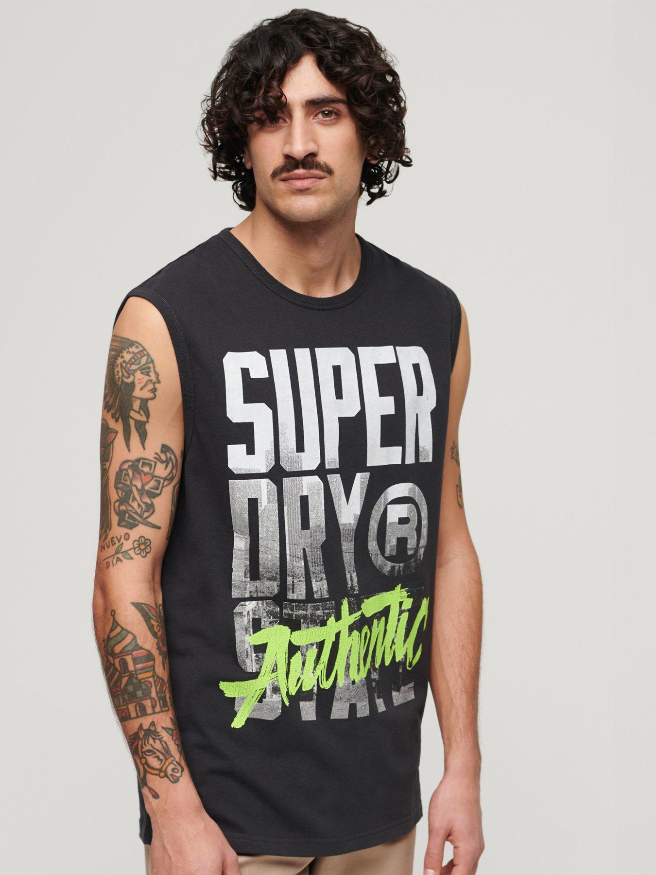 Superdry Photographic Infill Logo Vest Tank Top - Black