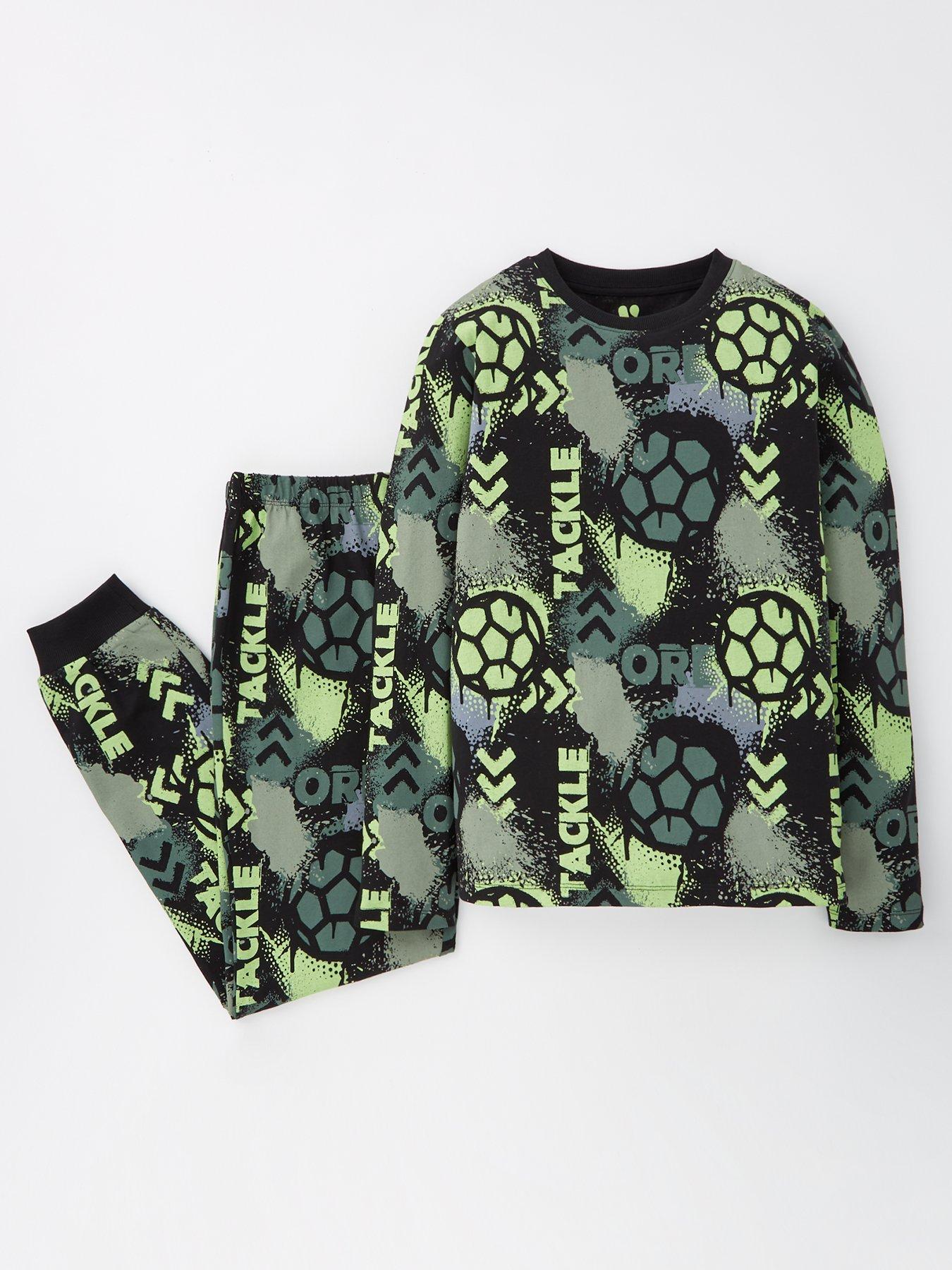 Image 2 of 5 of V by Very Boys 3 Pack Football Long Sleeve/ Long Length Pyjama - Multi