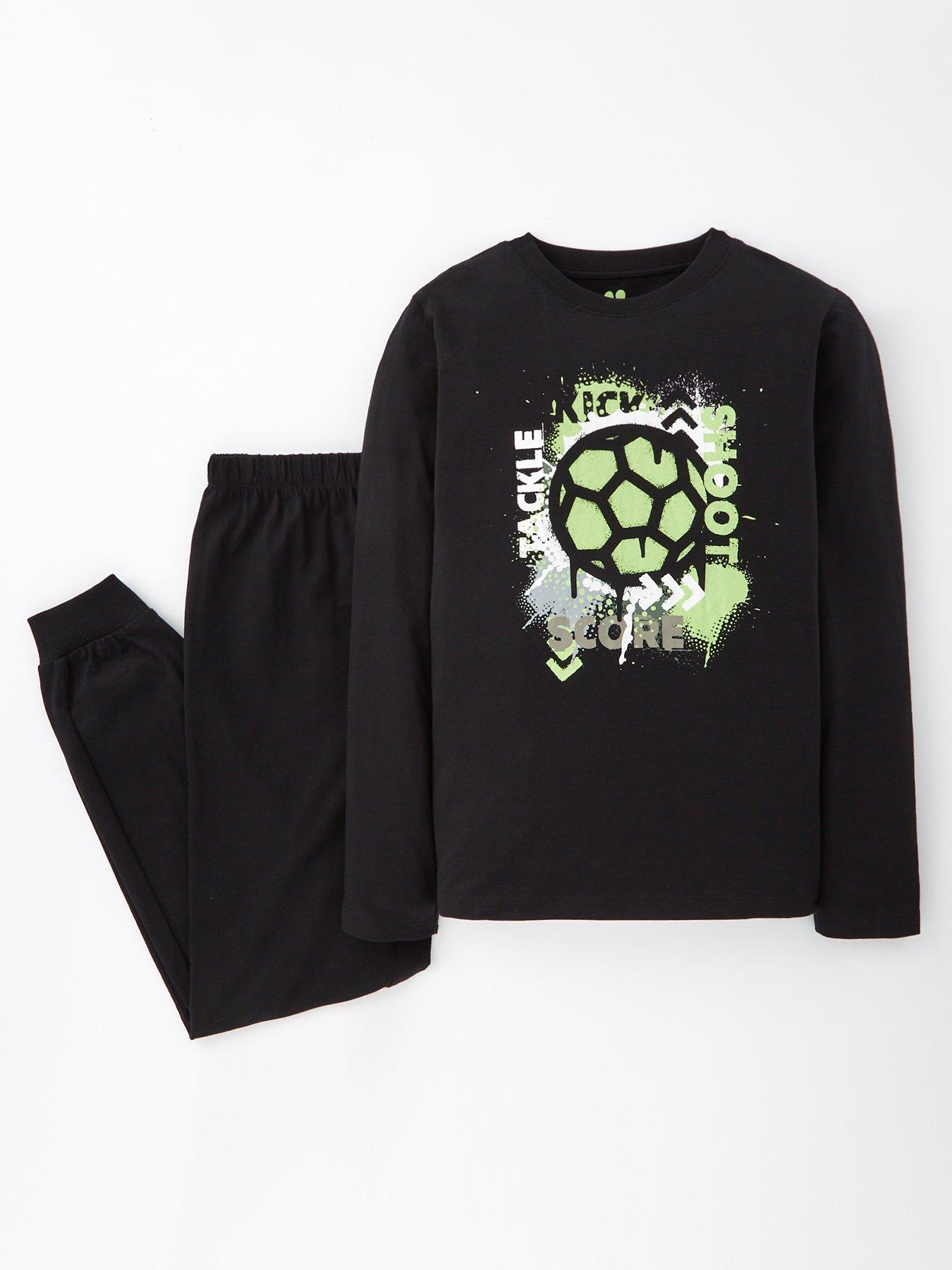 Image 3 of 5 of V by Very Boys 3 Pack Football Long Sleeve/ Long Length Pyjama - Multi
