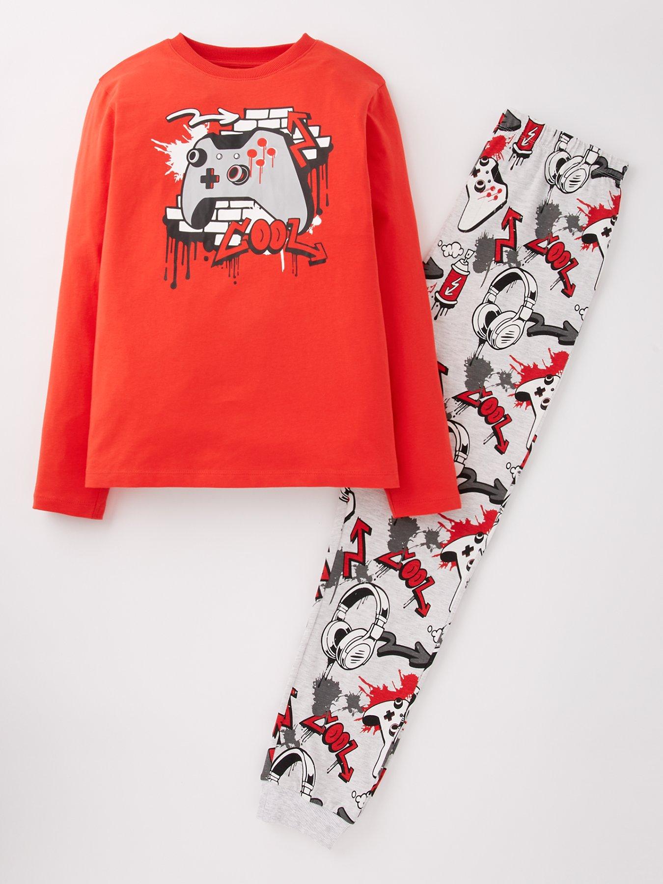undefined Boys Gaming Jersey Pyjama - Red