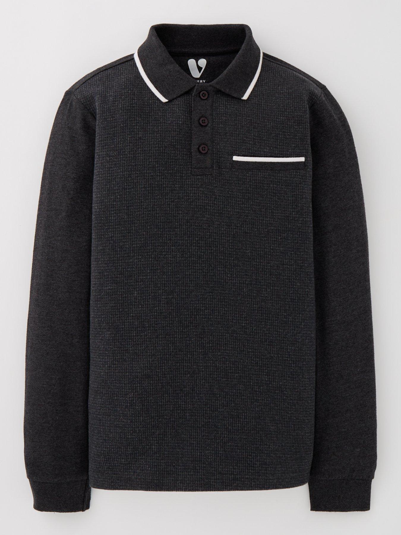 undefined Boys Longsleeve Smart Grey Polo
