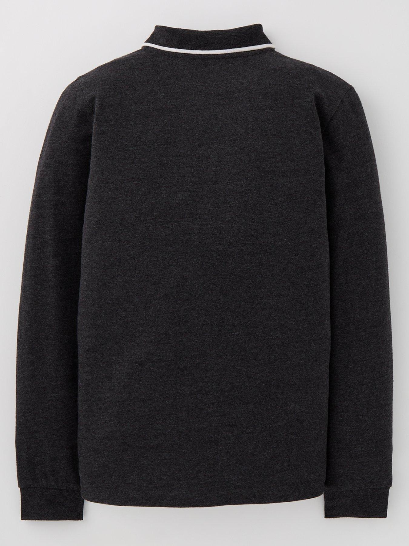 Image 2 of 4 of V by Very Boys Longsleeve Smart Grey Polo