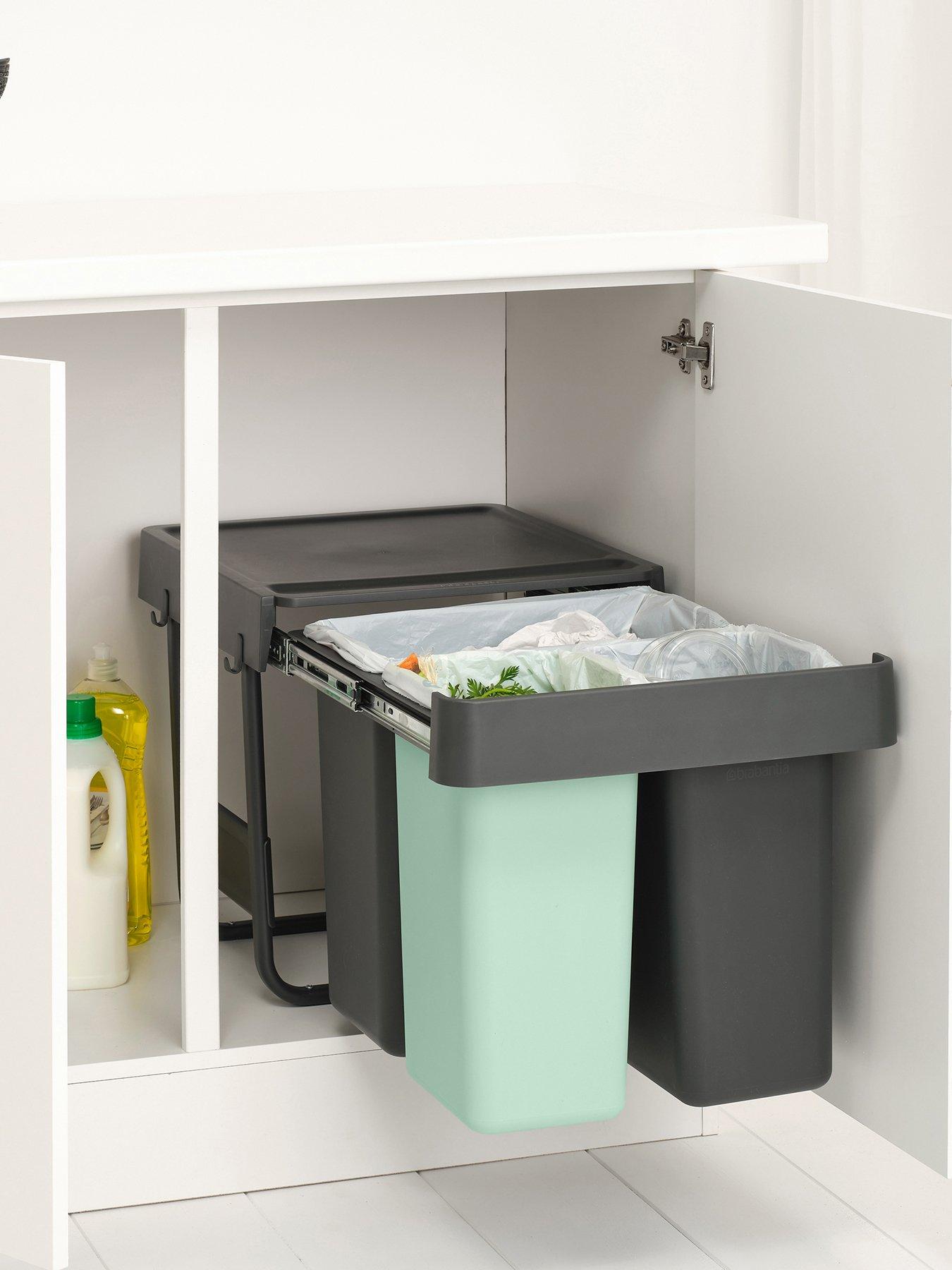 Image 1 of 6 of Brabantia Sort &amp; Go Built-In Bin &ndash; 10 + 10 + 20-litre capacity